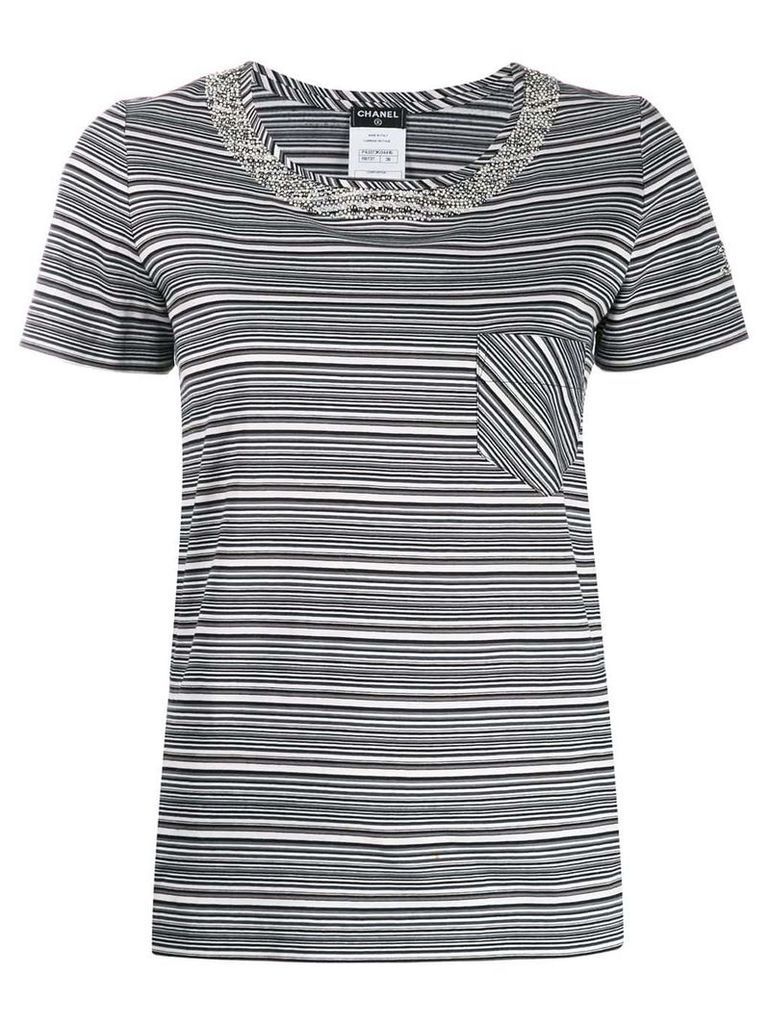 Chanel Pre-Owned multi stripe T-shirt - Black