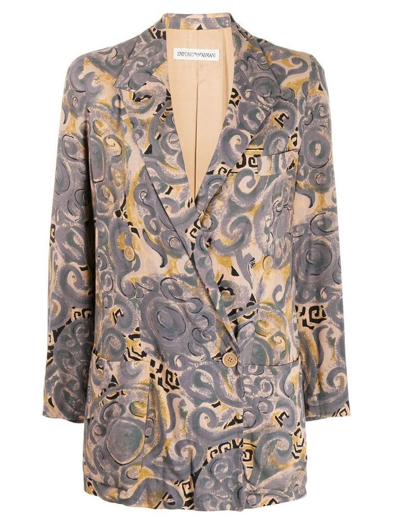 Giorgio Armani Pre-Owned 1990's printed blazer - Grey