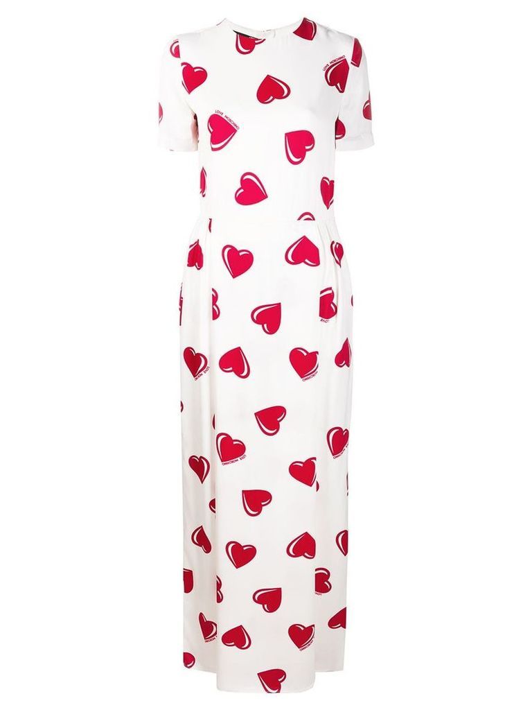 Moschino Pre-Owned 2000's heart pattern maxi dress - White