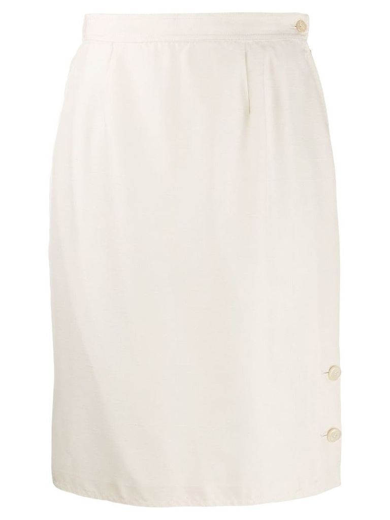 Valentino Pre-Owned 1980's straight fit skirt - White