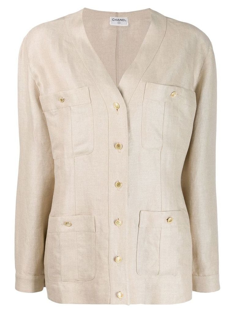 Chanel Pre-Owned 1980's four pocket jacket - NEUTRALS