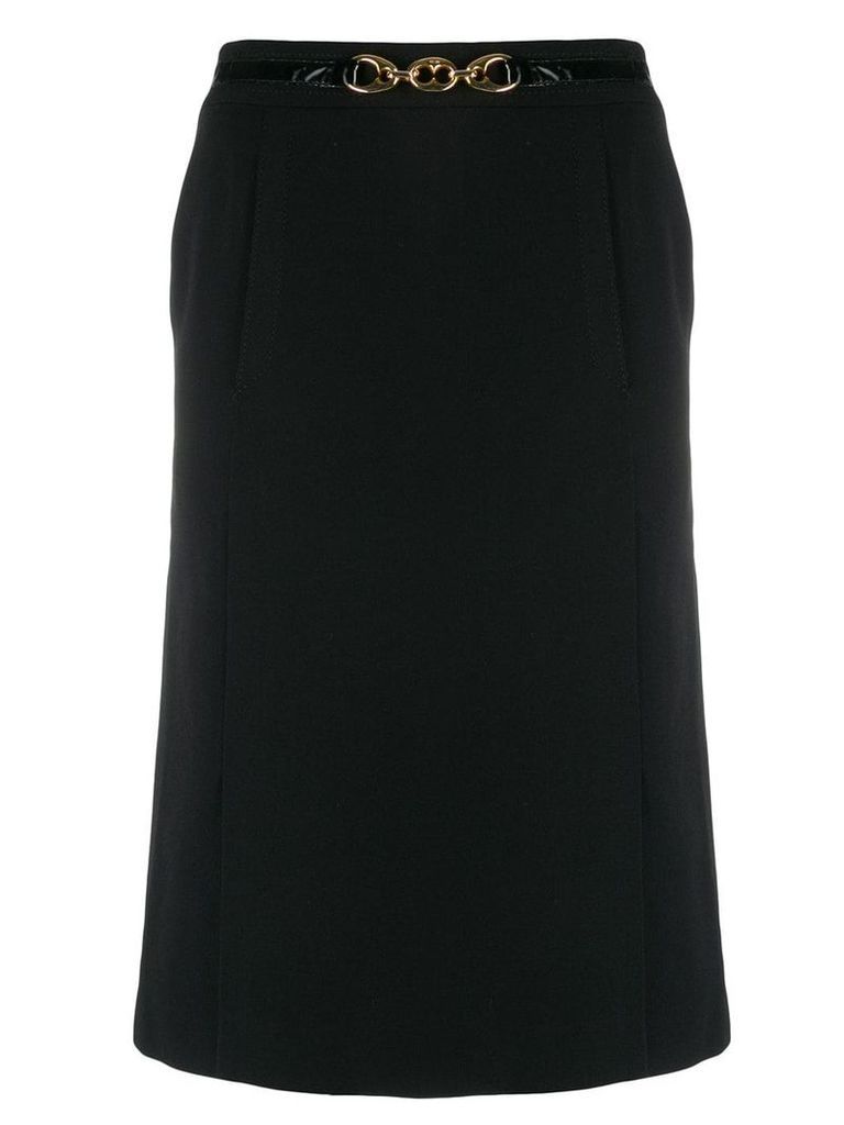 Céline Pre-Owned high rise A-line skirt - Black