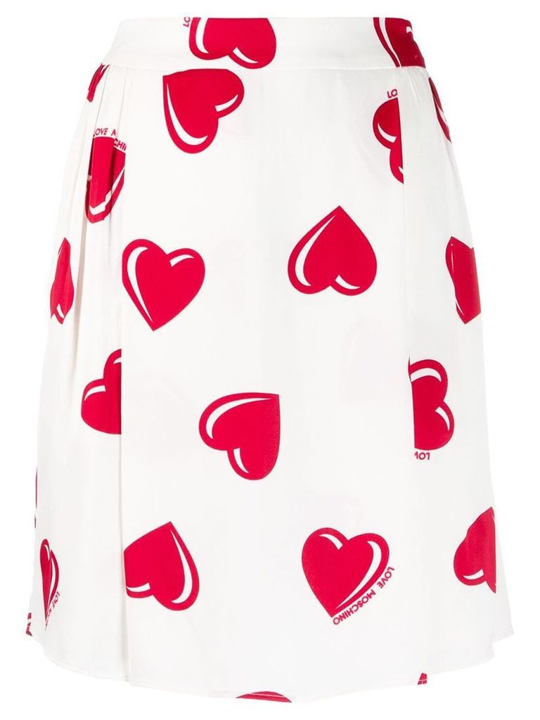 Moschino Pre-Owned 2000's heart printed skirt - White