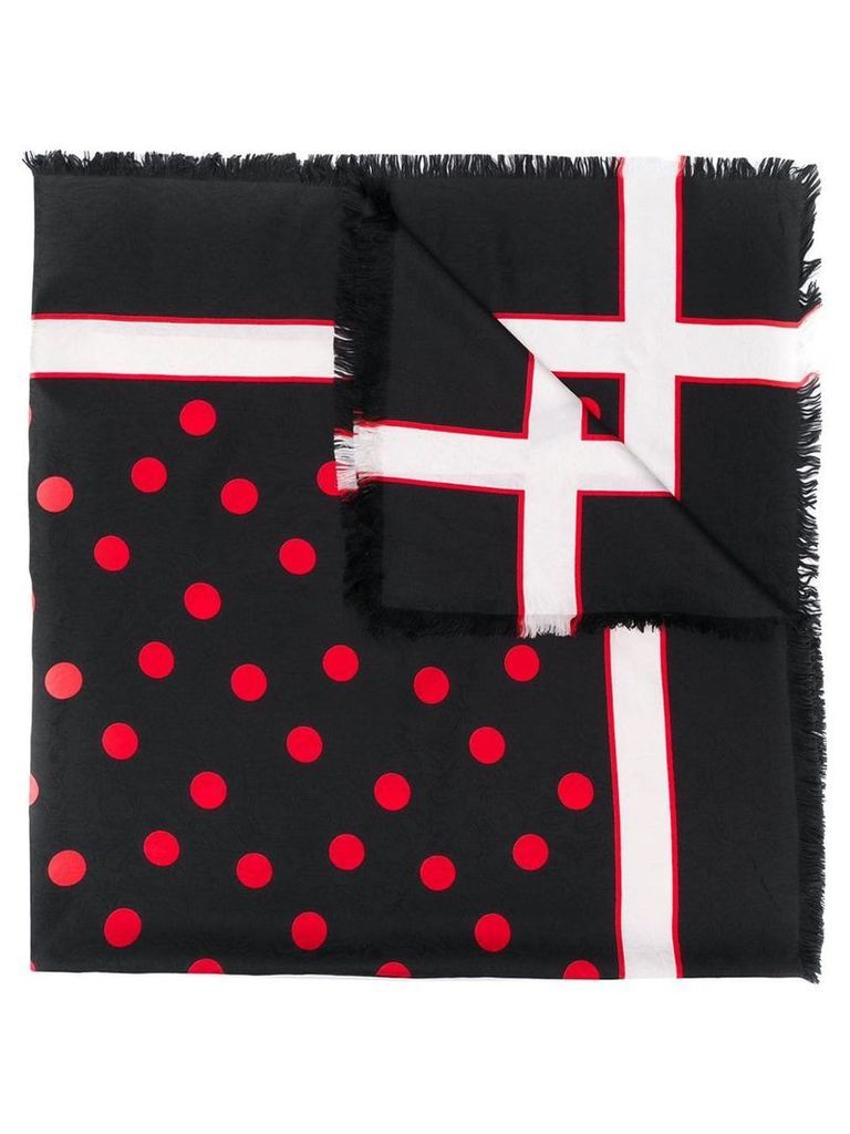 Yves Saint Laurent Pre-Owned 1980's graphic print scarf - Black