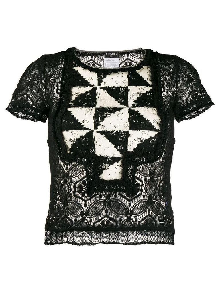 Chanel Pre-Owned 2004's geometric panel blouse - Black