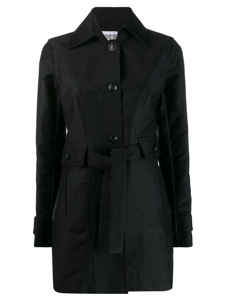 Chanel Pre-Owned 2007's tied midi coat - Black