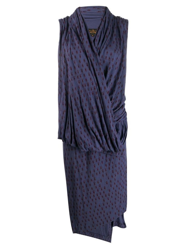 Vivienne Westwood Pre-Owned knitted wrap-front dress - Blue