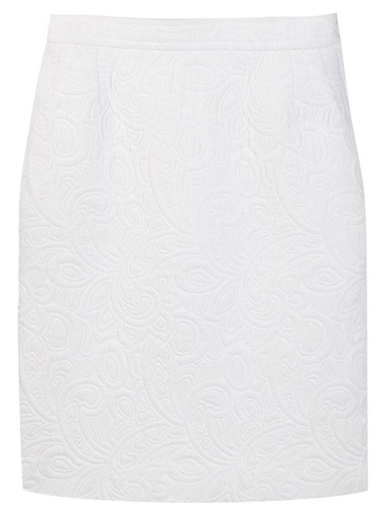 Yves Saint Laurent Pre-Owned 1980's quilted pencil skirt - White