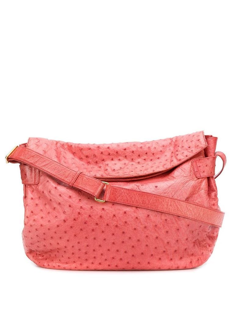Gucci Pre-Owned ostrich print shoulder bag - Pink