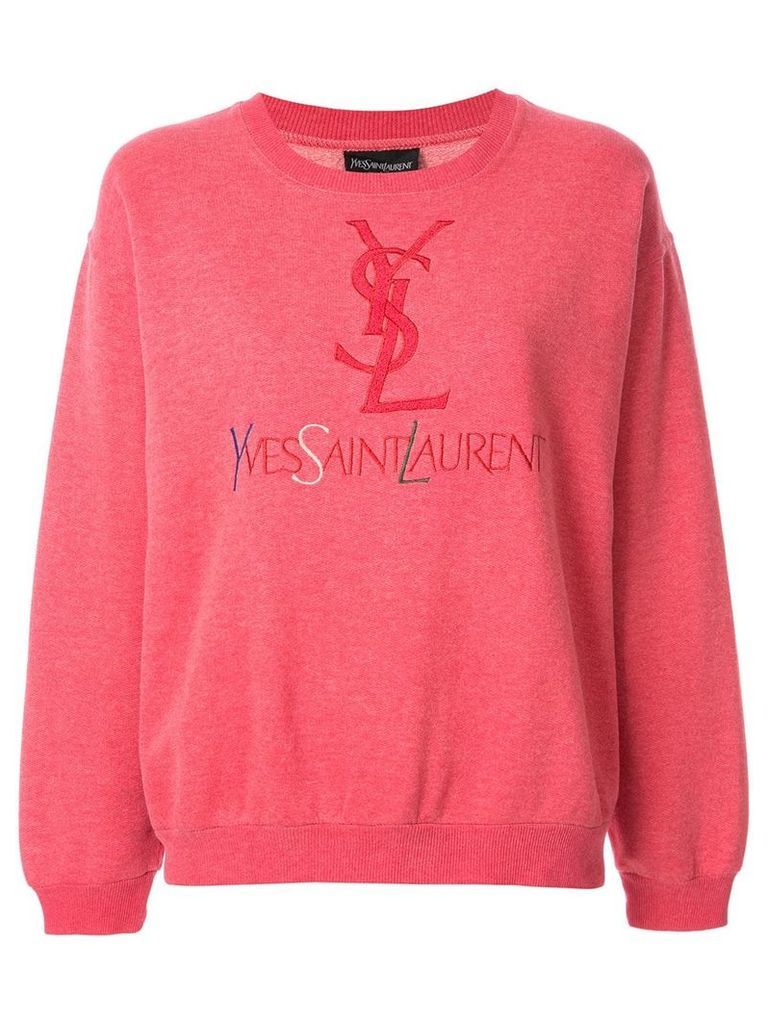 Yves Saint Laurent Pre-Owned logo embroidered sweatshirt - PINK