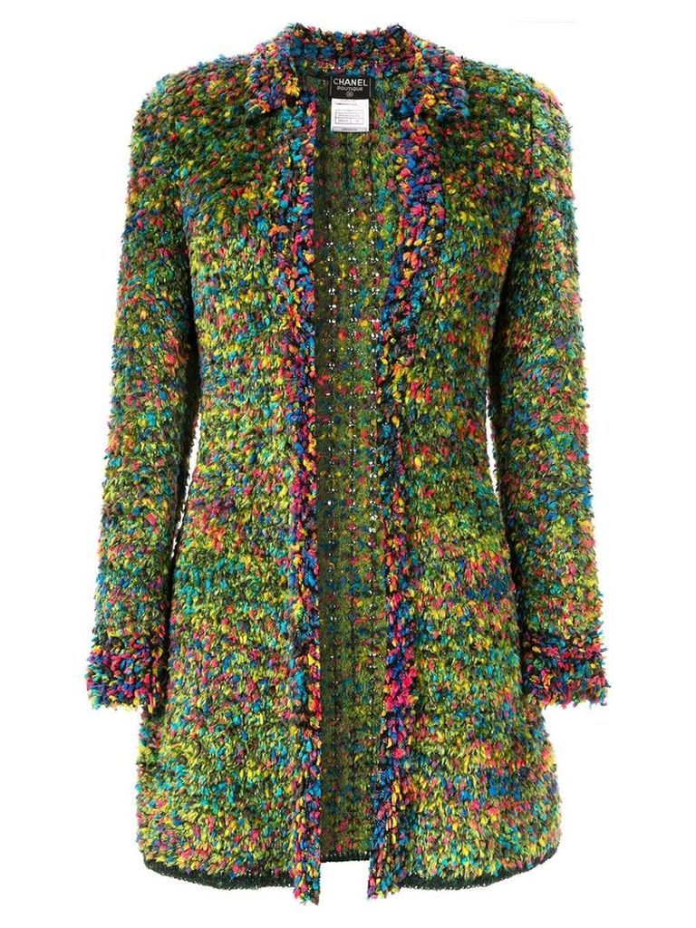 Chanel Pre-Owned frayed long sleeve cardigan - Multicolour