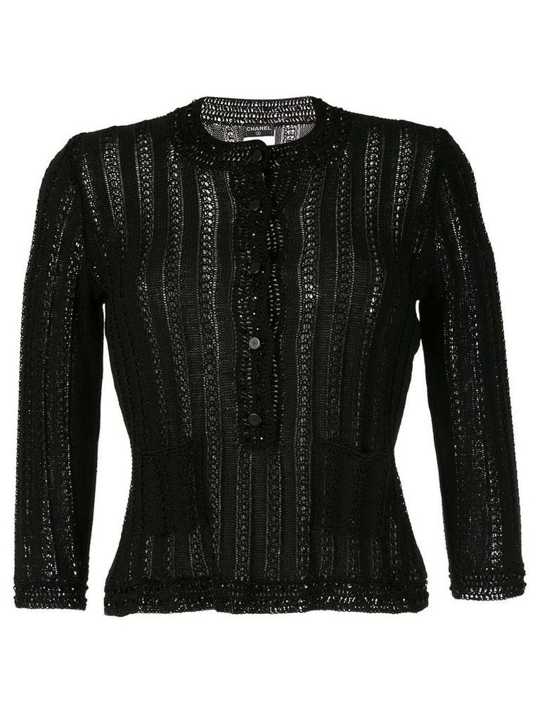 Chanel Pre-Owned long sleeve knitted cardigan - Black