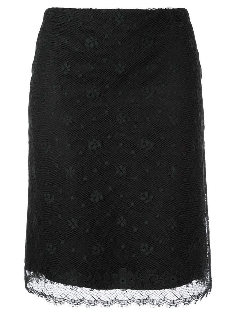 Chanel Pre-Owned 2003 CC logo lace skirt - Brown