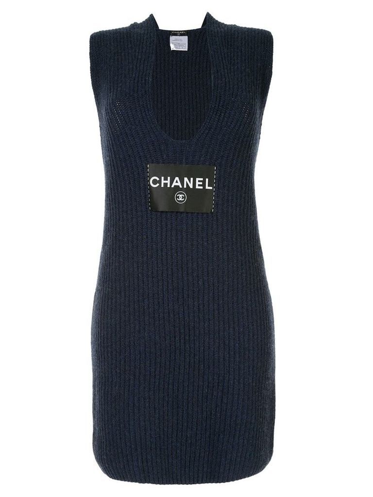 Chanel Pre-Owned 2008 CC Logos Sleeveless Dress One Piece - Black