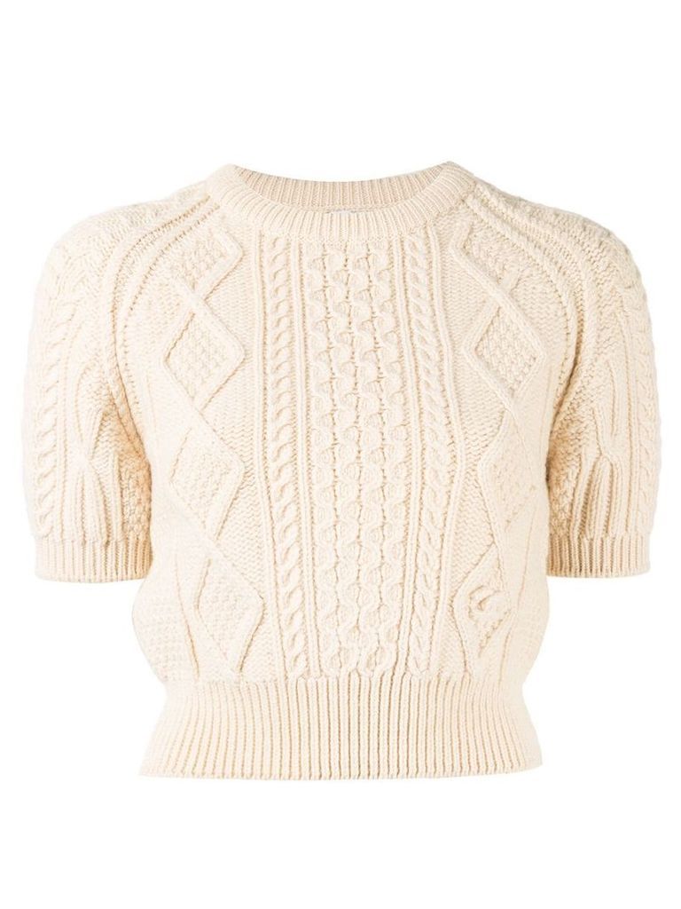Chanel Pre-Owned cable knit jumper - White