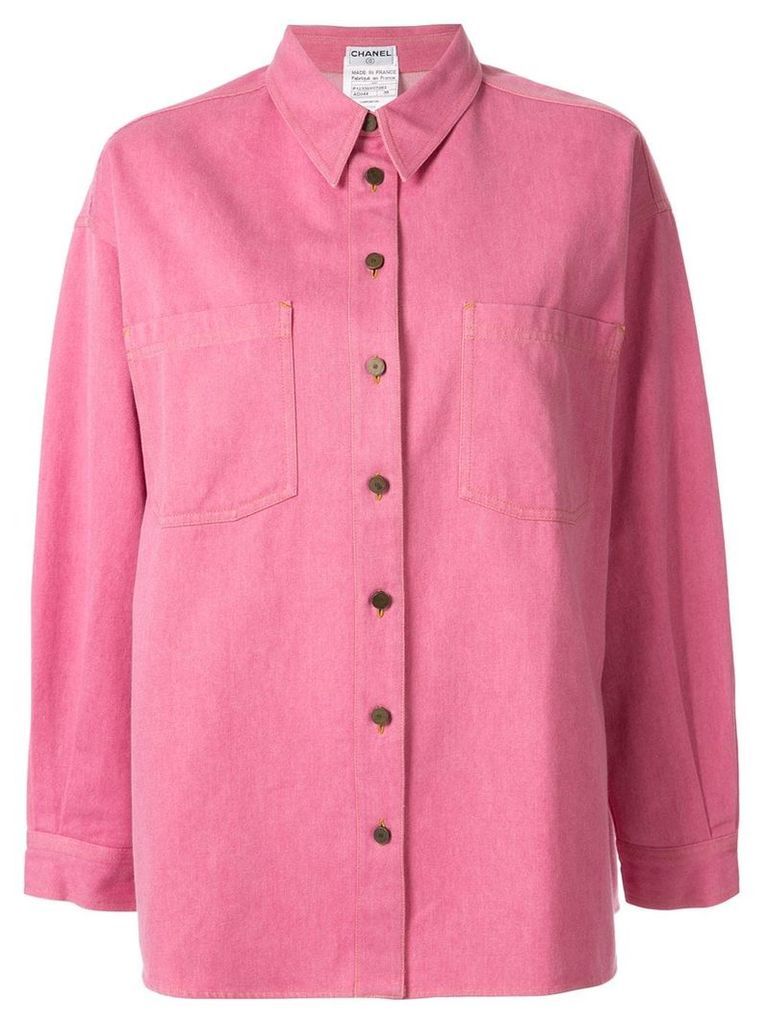 Chanel Pre-Owned oversized shirt jacket - PINK