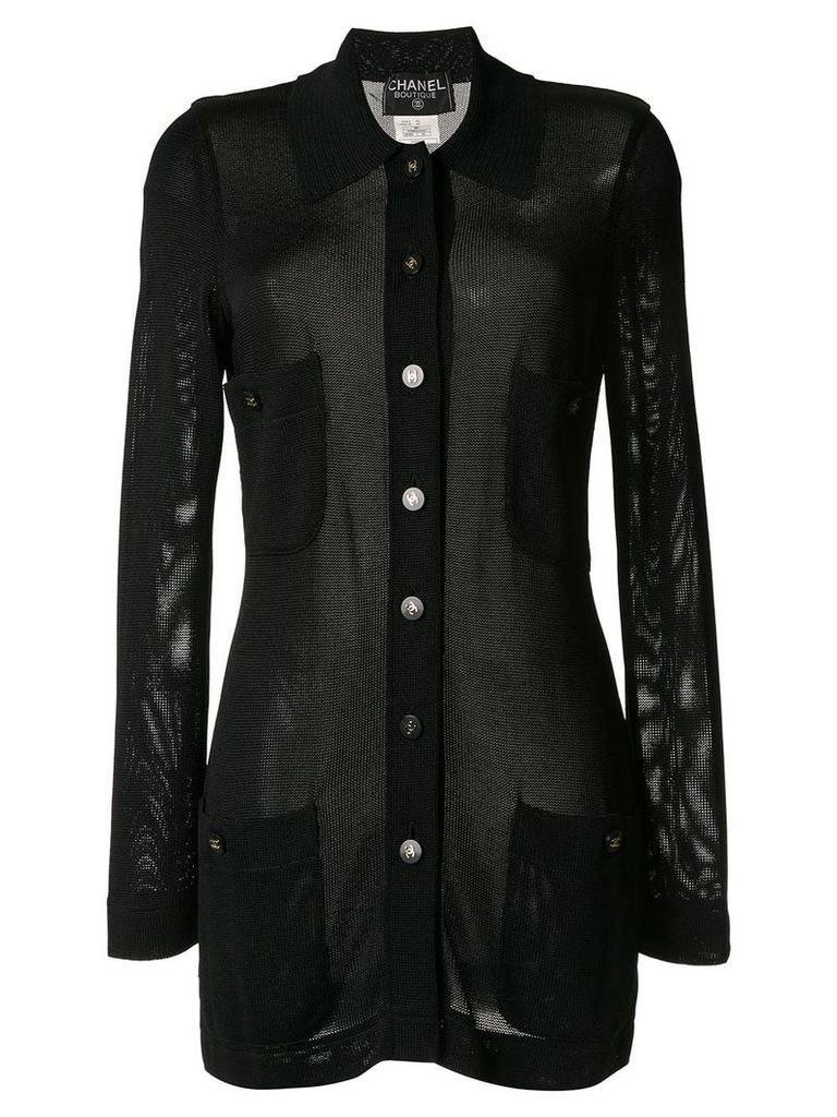 Chanel Pre-Owned semi-sheer cardigan - Black