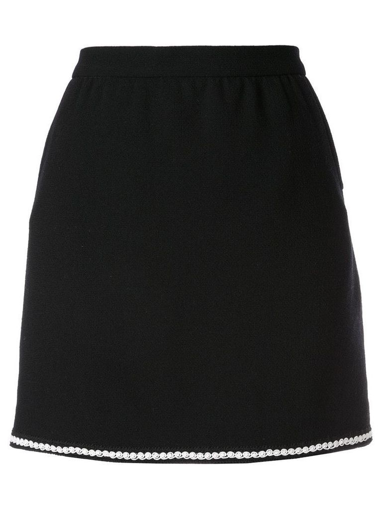 Chanel Pre-Owned contrast trim mini skirt - Black