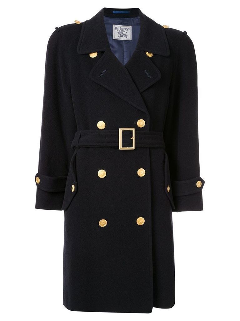 Burberry Pre-Owned button-embellished trench - Black