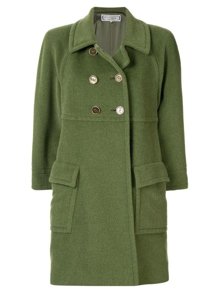 Yves Saint Laurent Pre-Owned double-breasted coat - Green
