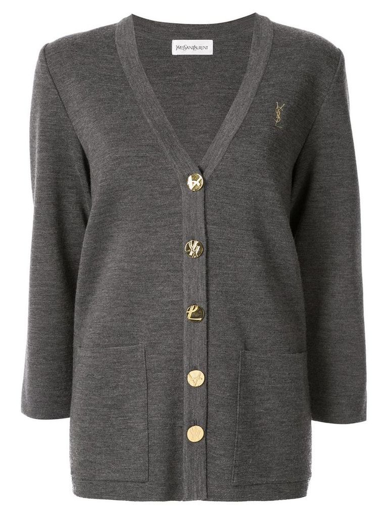Yves Saint Laurent Pre-Owned button-embellished cardigan - Grey