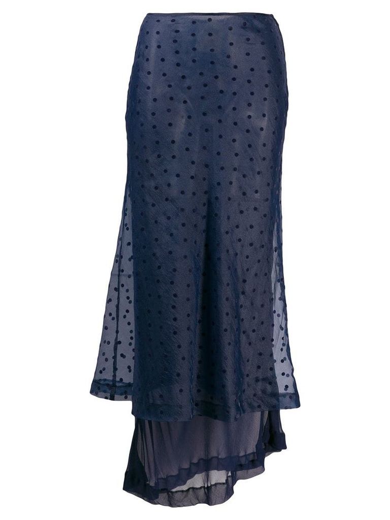 Comme Des Garçons Pre-Owned 1990's layered polka-dot skirt - Blue