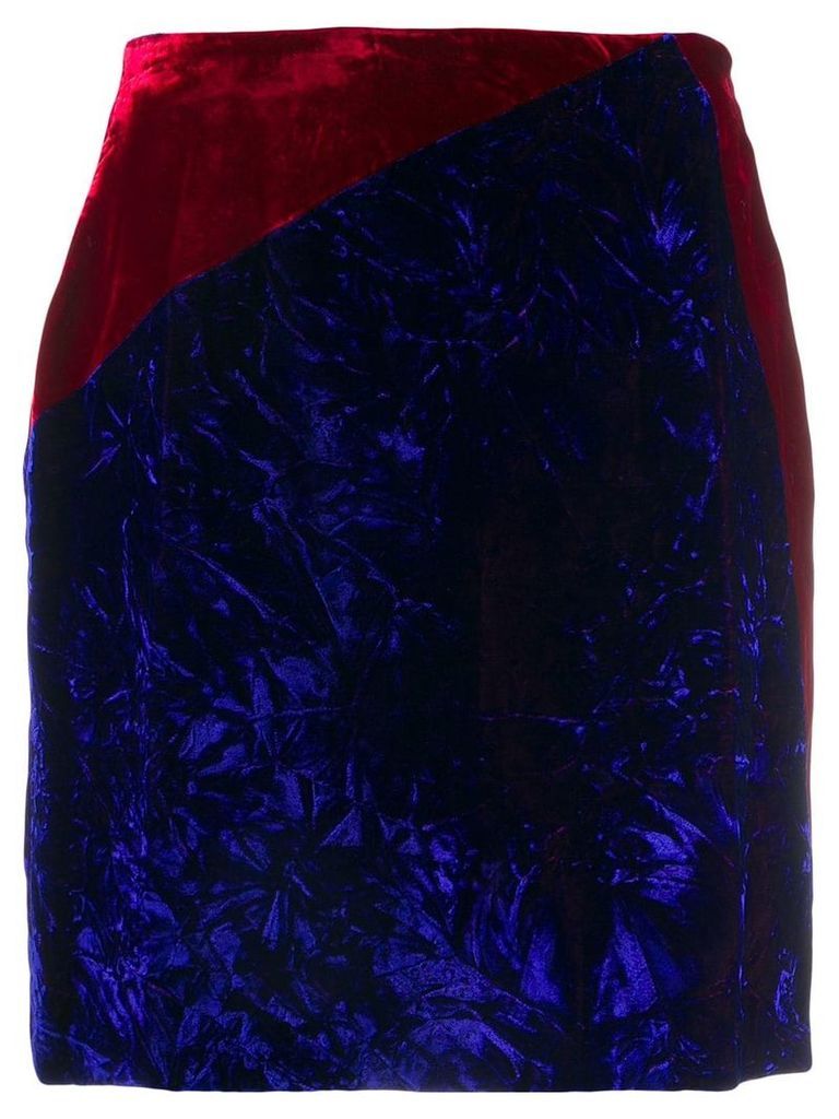 Versace Pre-Owned crushed velvet mini-skirt - Blue