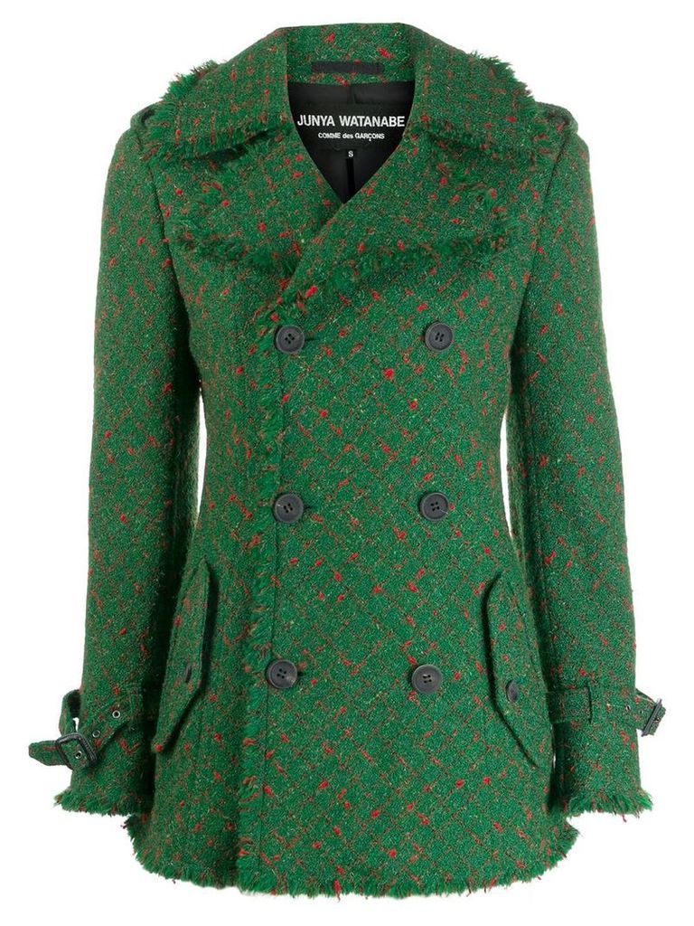 Junya Watanabe Comme des Garçons Pre-Owned checked peacoat - Green