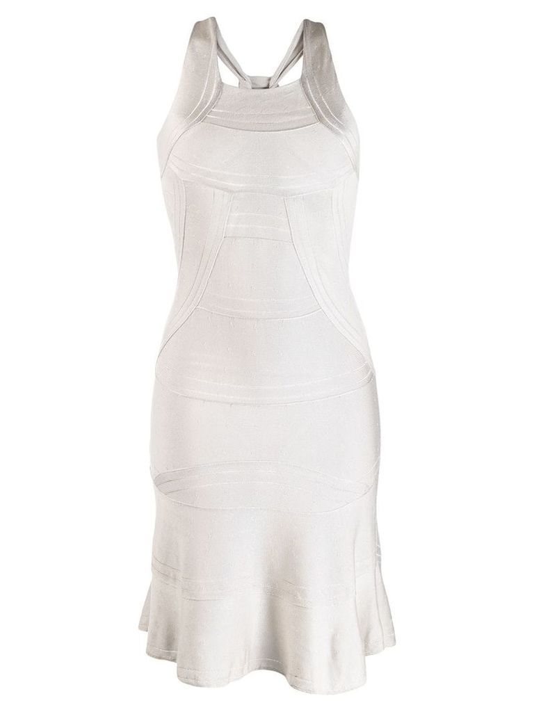 Christian Dior pre-owned knitted halterneck dress - NEUTRALS