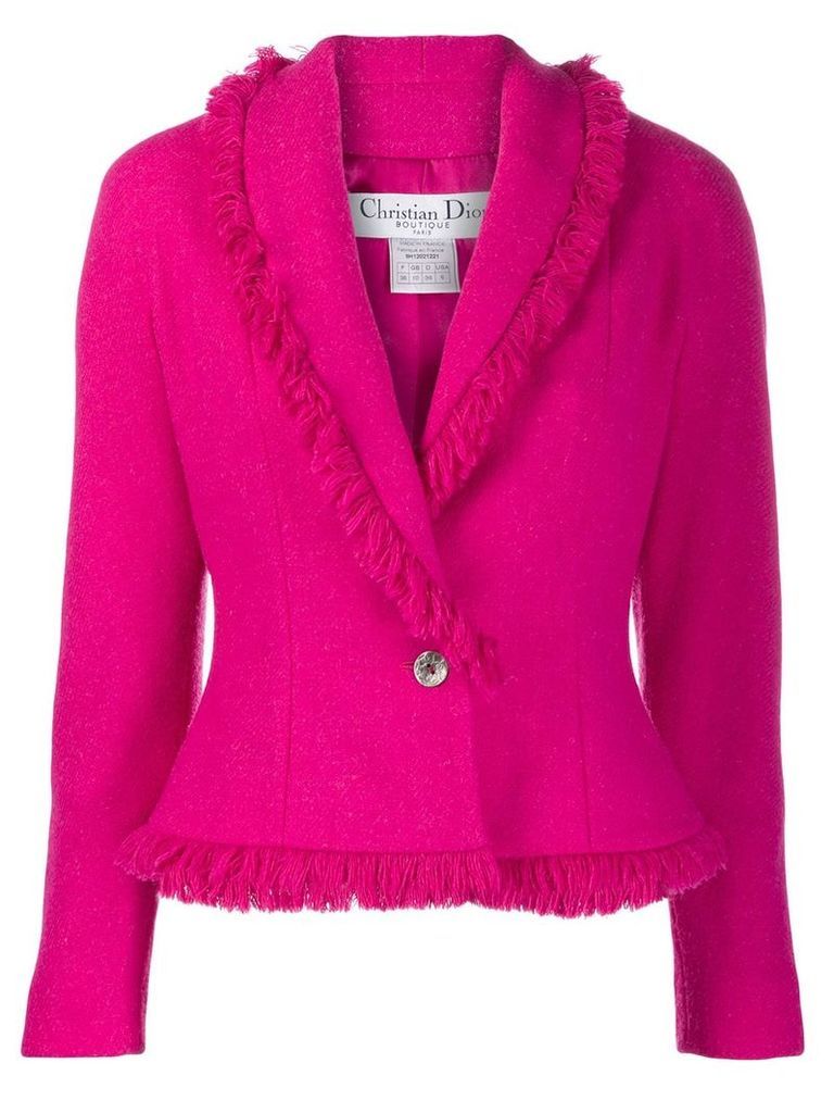 Christian Dior pre-owned fringed blazer - PINK