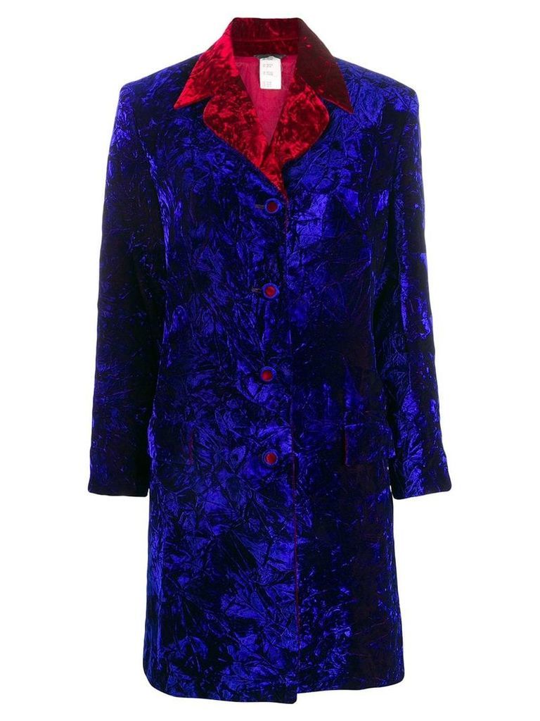 Versace Pre-Owned crushed velvet coat - Blue