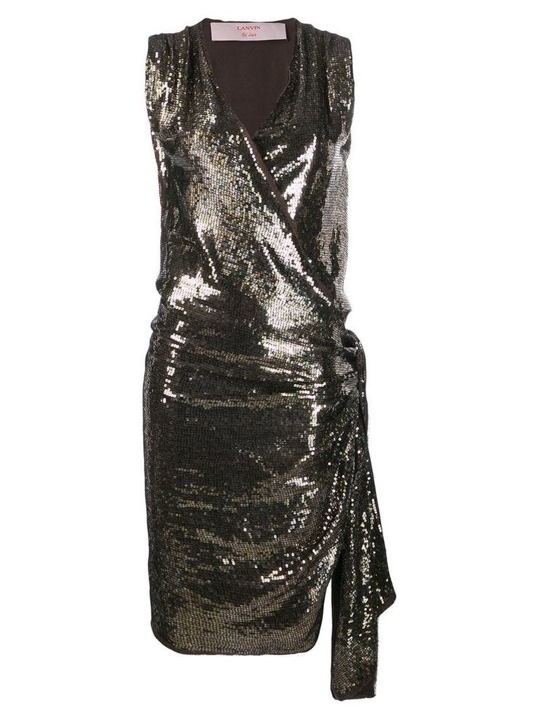 LANVIN Pre-Owned 2004's sequin envelope dress - Brown