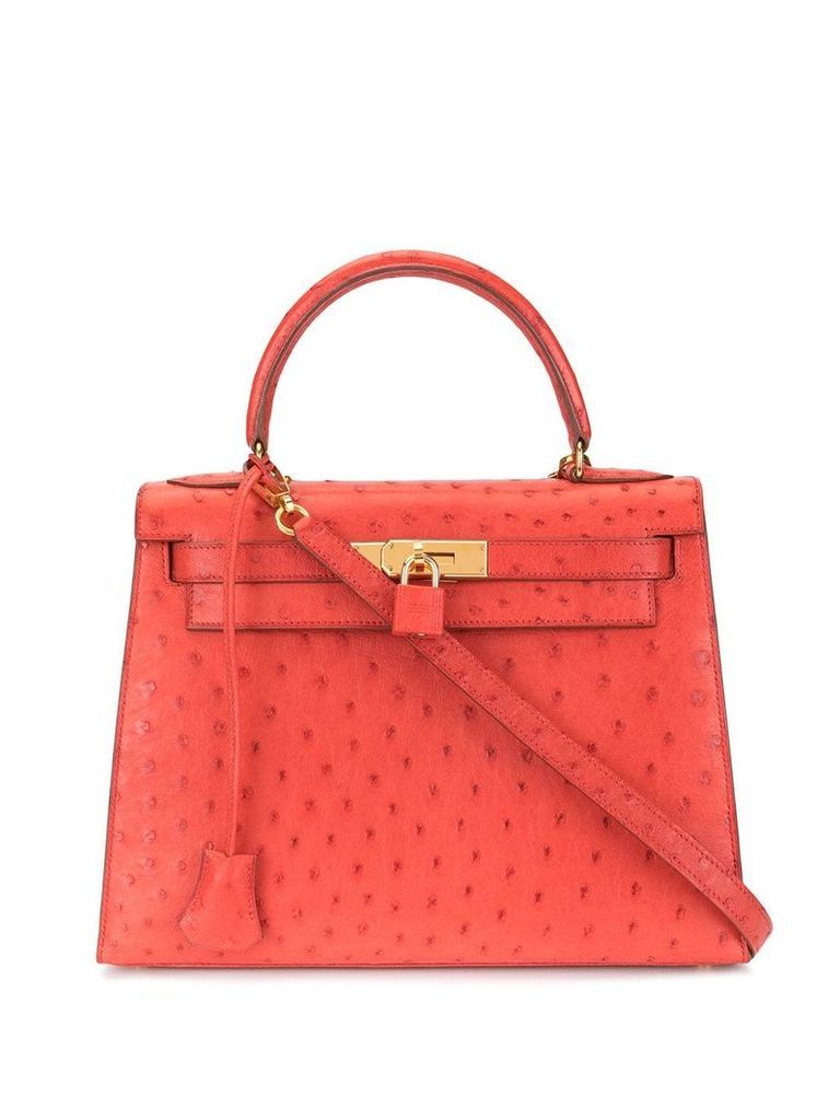 Hermès 1996 pre-owned Kelly 28 Ostrich Red 2way