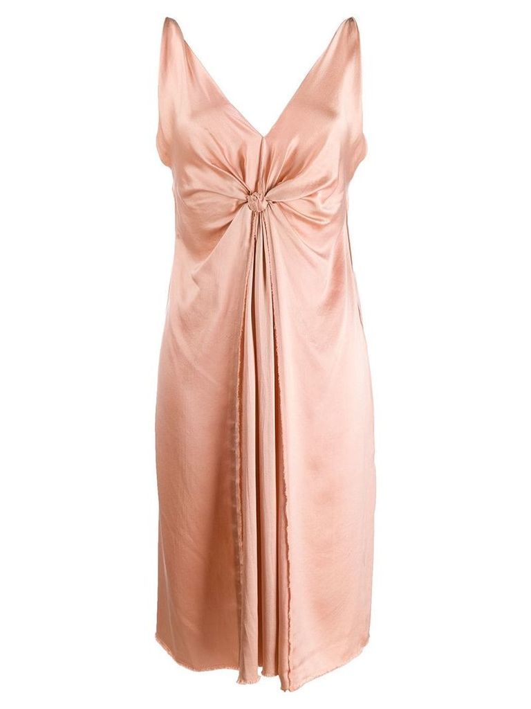 LANVIN Pre-Owned 2004's silk ruched sleeveless dress - PINK
