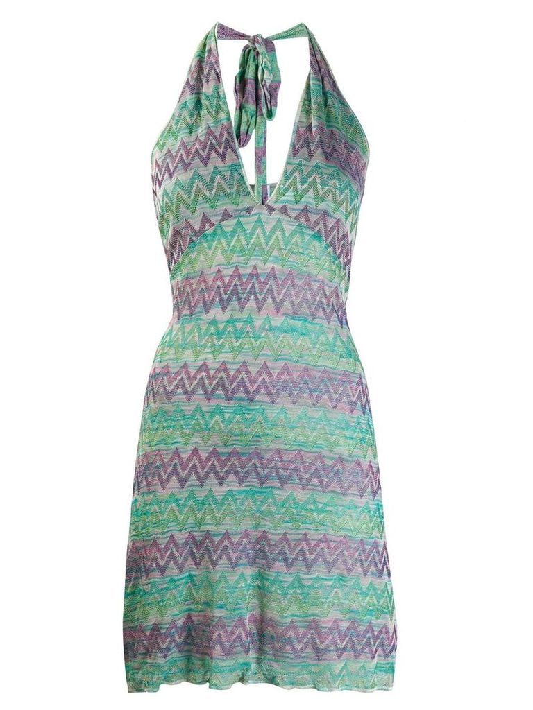 Missoni Pre-Owned 1990's fitted zig-zag dress - Green