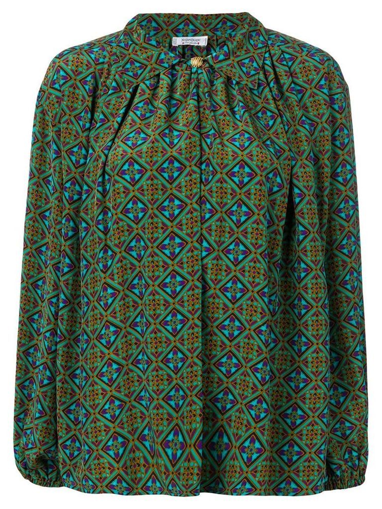 Yves Saint Laurent Pre-Owned 1980's mosaic print blouse - Green