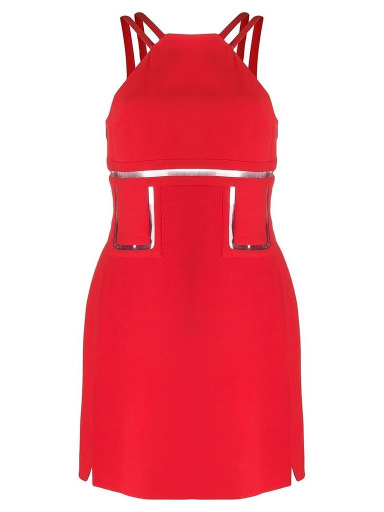 Versace Pre-Owned silk clear-detailed mini dress - Red