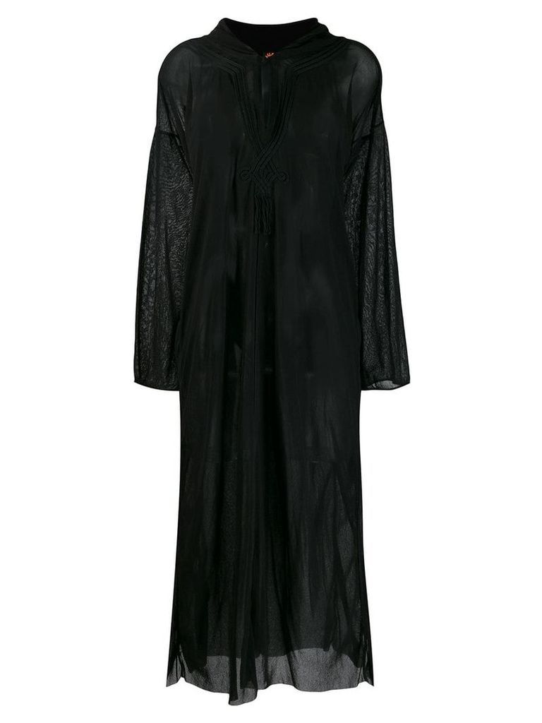 Jean Paul Gaultier Pre-Owned sheer kaftan dress - Black