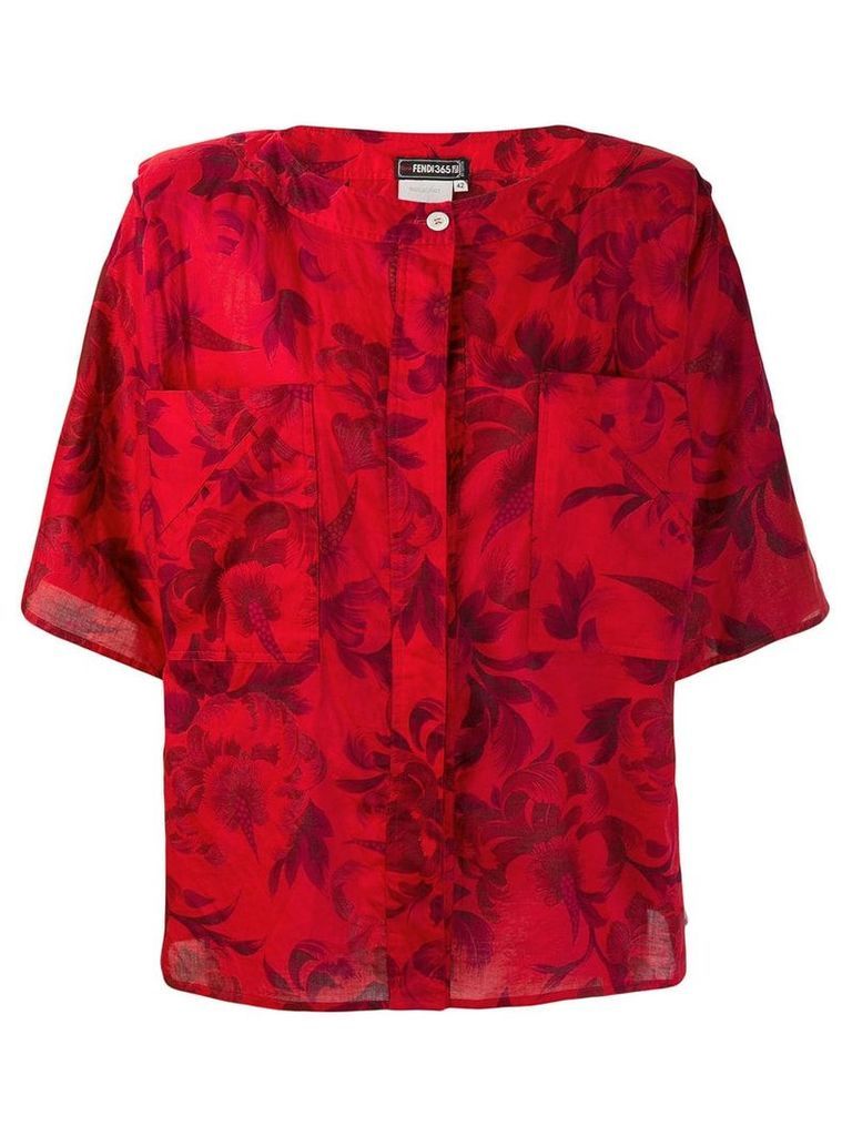 Fendi Pre-Owned 1980's structured shoulders floral blouse