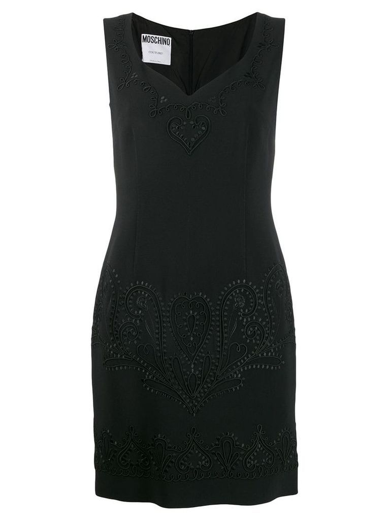 Moschino Pre-Owned embroidered mini dress - Black
