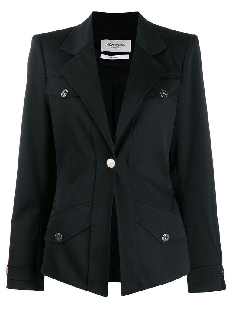Yves Saint Laurent Pre-Owned fitted blazer jacket - Black