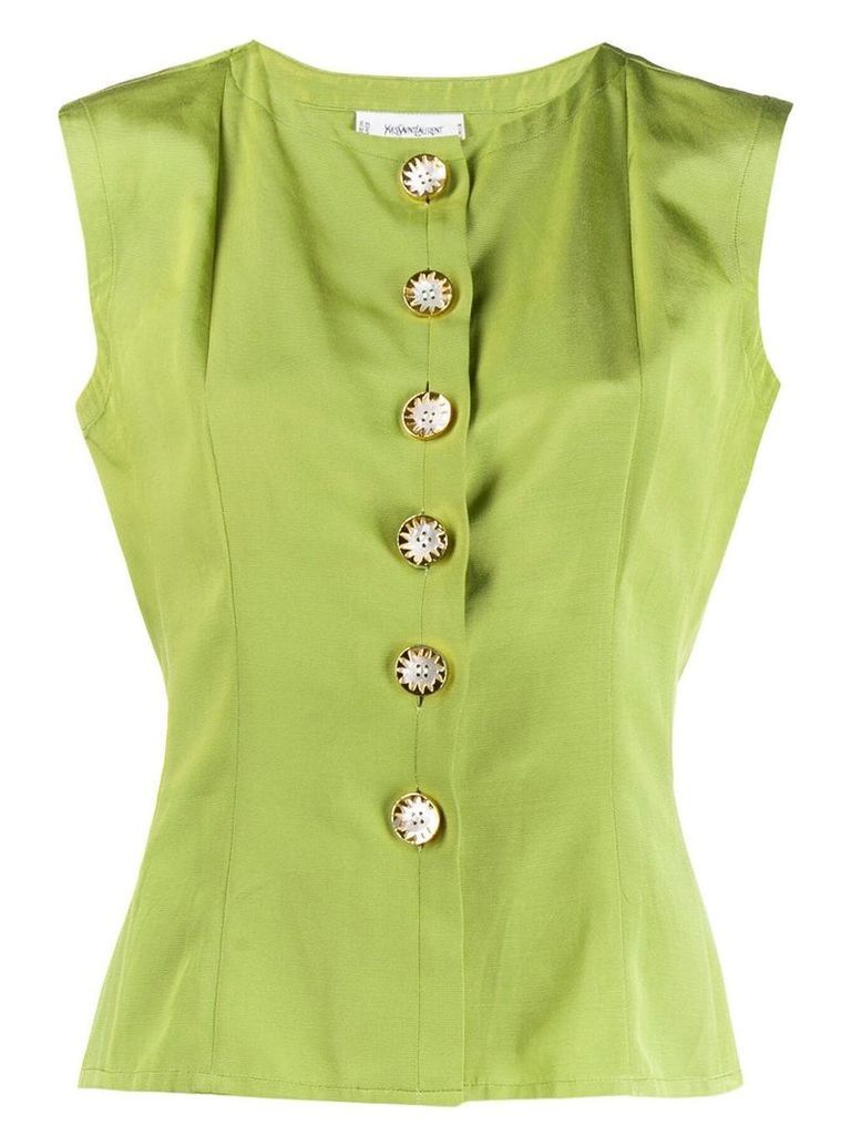 Yves Saint Laurent Pre-Owned 1980's slim buttoned blouse - Green