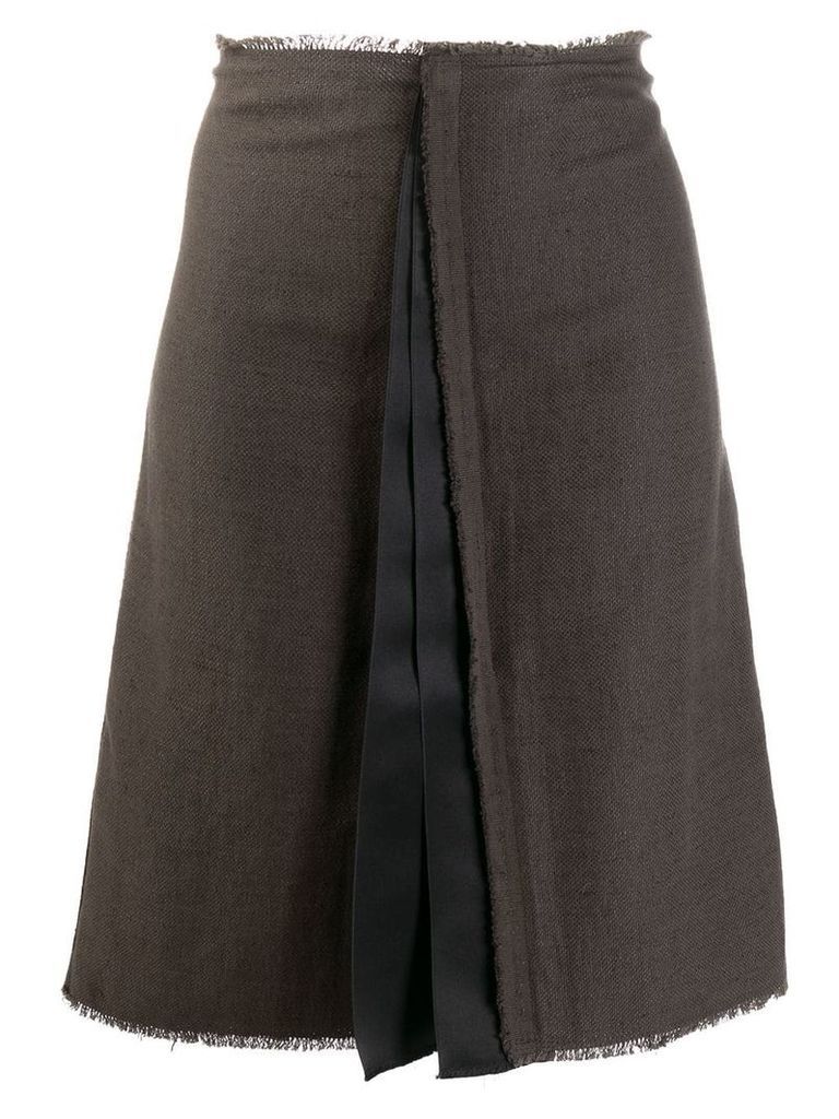 LANVIN Pre-Owned 2000's pleated detail A-line skirt - Brown