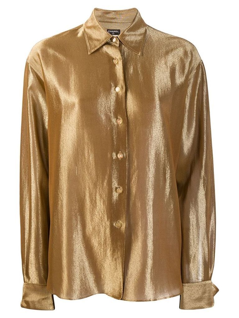 Chanel Pre-Owned 1990s metallic shirt - GOLD