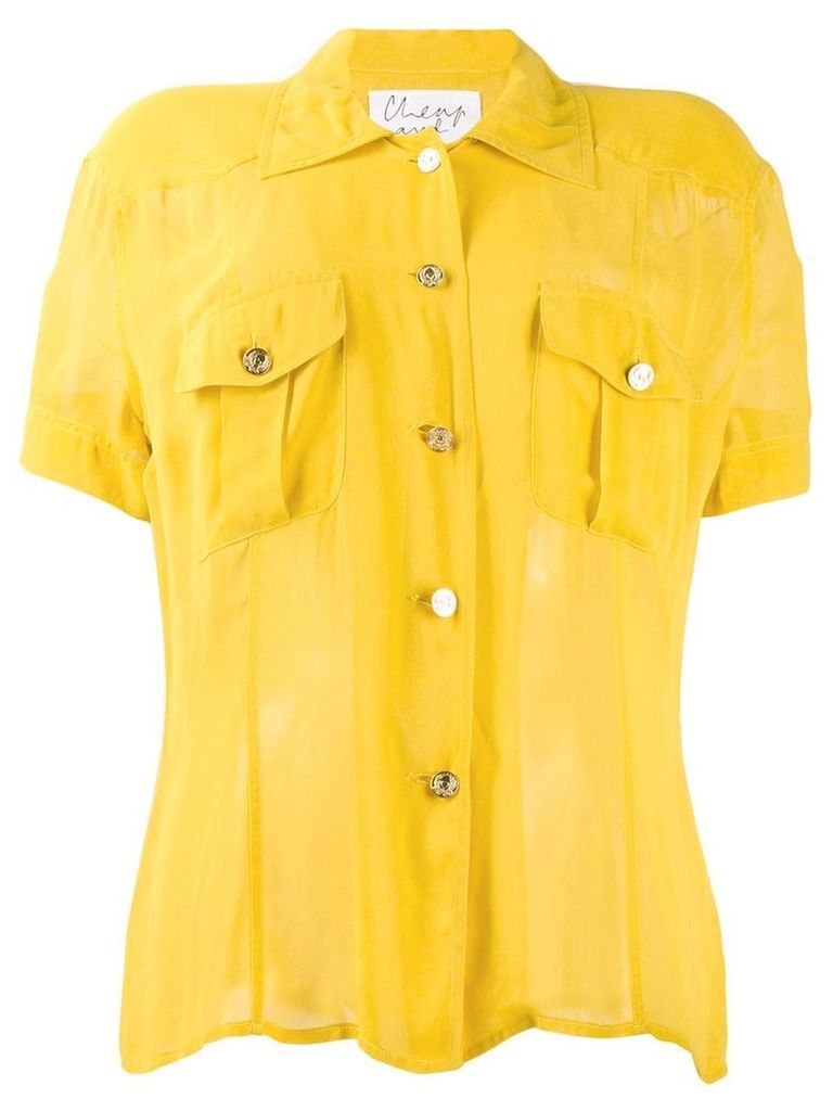 Moschino Pre-Owned 1990's shortsleeved sheer shirt - Yellow