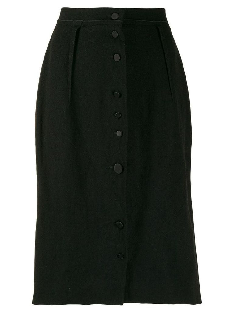 LANVIN Pre-Owned 2005s slim buttoned skirt - Black