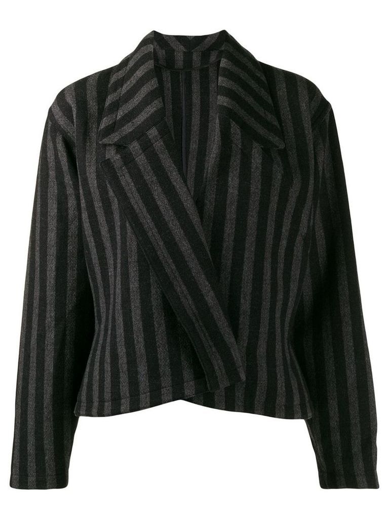 Versace Pre-Owned 1980's striped slim jacket - Black