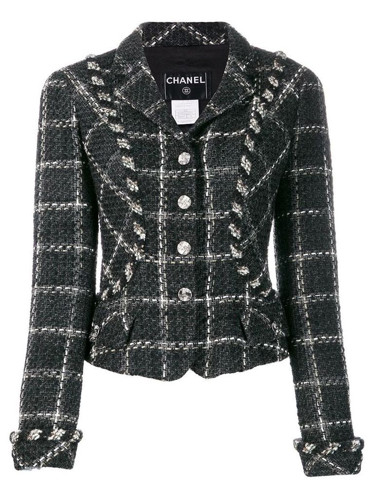 Chanel Pre-Owned 2006's checked fitted jacket - Black