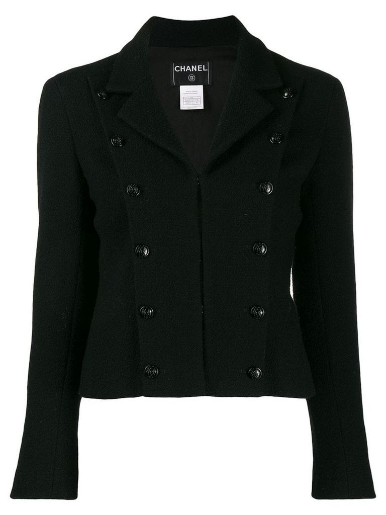 Chanel Pre-Owned 2003's double breasted cropped jacket - Black