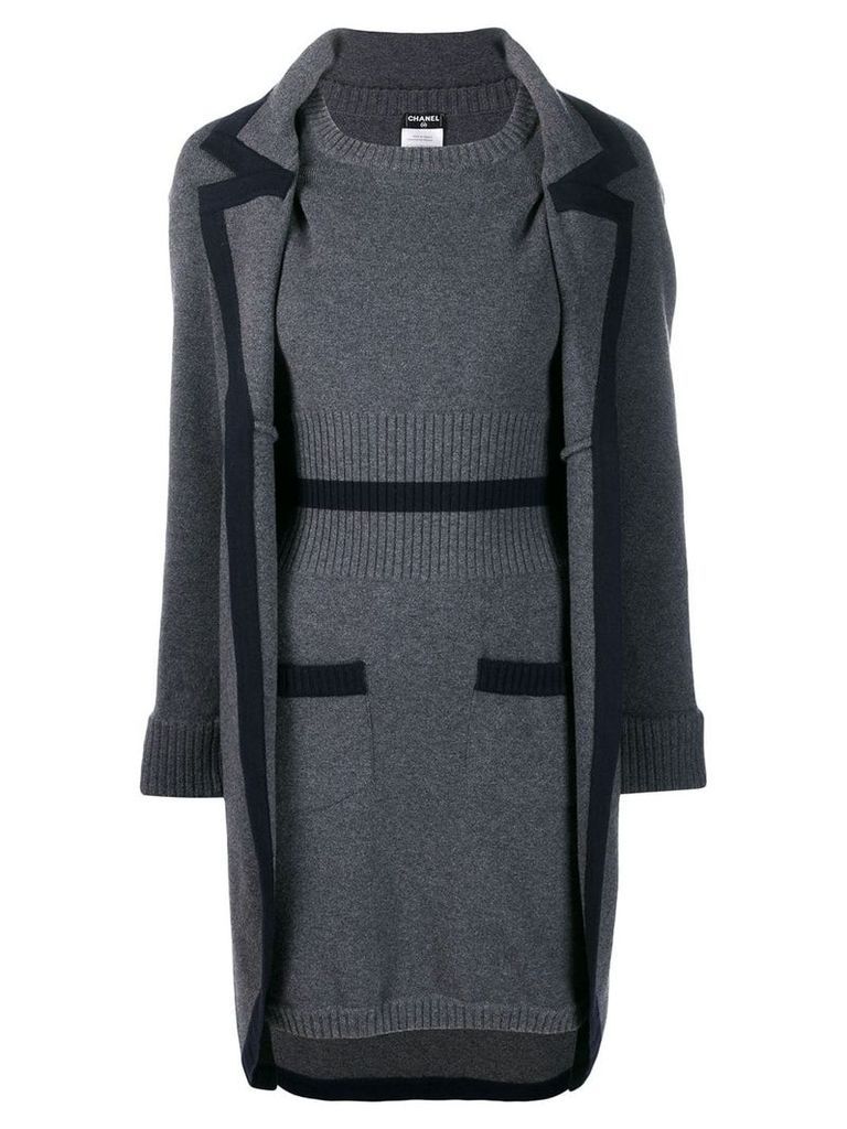 Chanel Pre-Owned 2008's knitted dress and coat - Grey